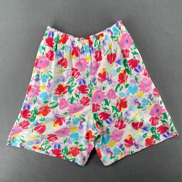 Vtg NOS 80s 90s Two Potato Resort Wear Button Down Shirt + Shorts Set S Floral - Picture 4 of 9